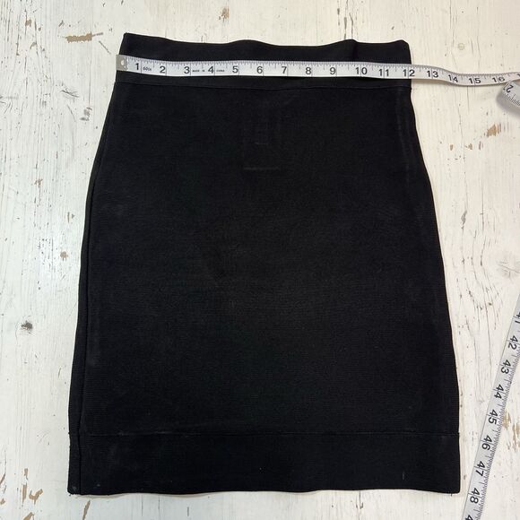 BCBG MaxAzria Skirt XS Black Bodycon Bandage Mini Womens Y2K 2010 - Picture 2 of 5